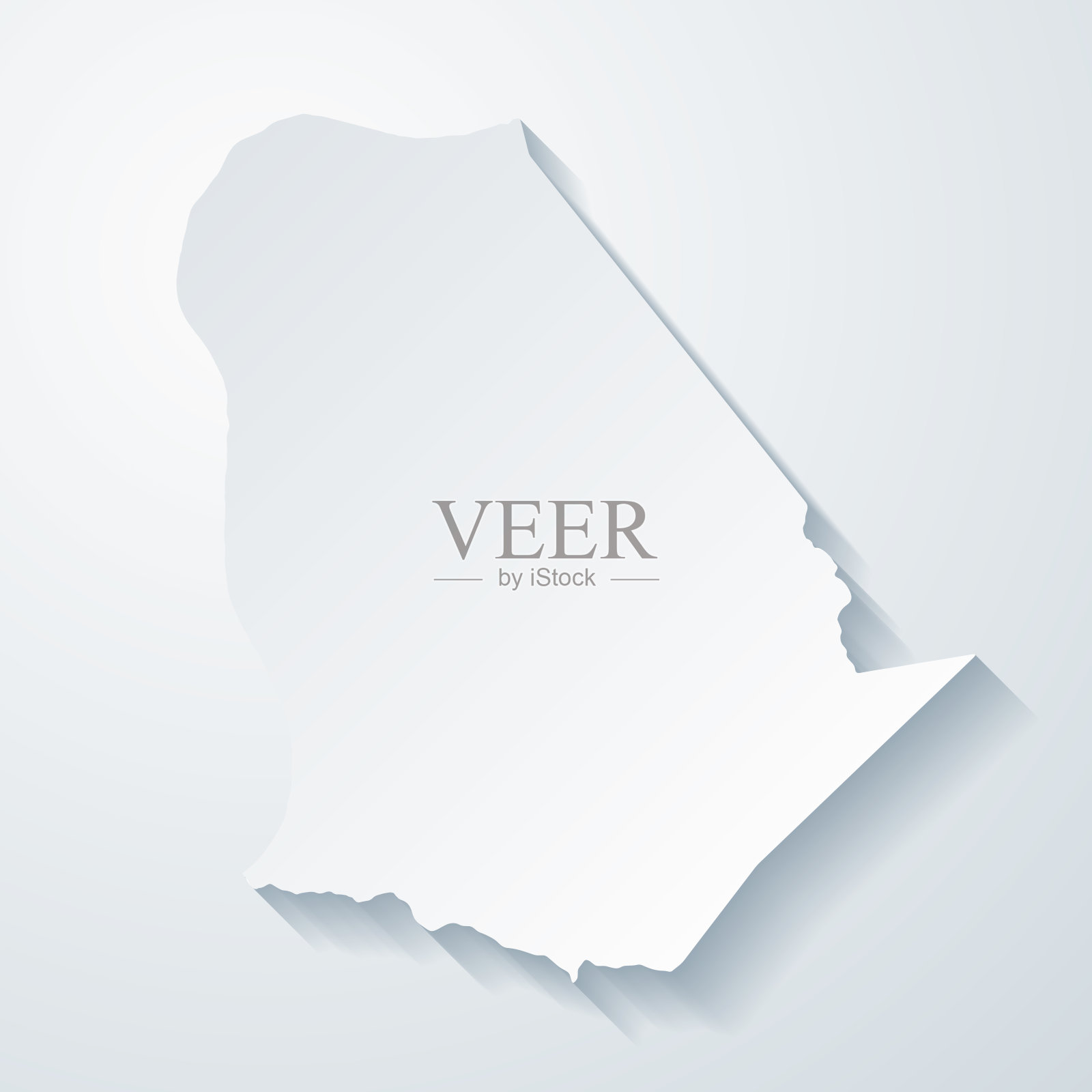 特林布尔县，肯塔基州。地图与剪纸效果的空白背景插画图片素材