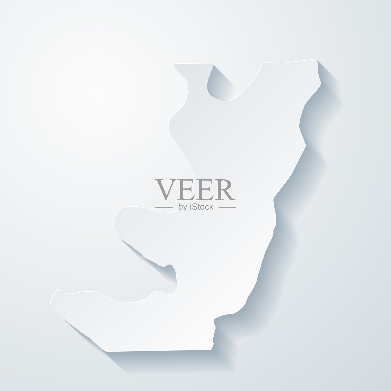 莱克县，田纳西州。地图与剪纸效果的空白背景插画图片素材