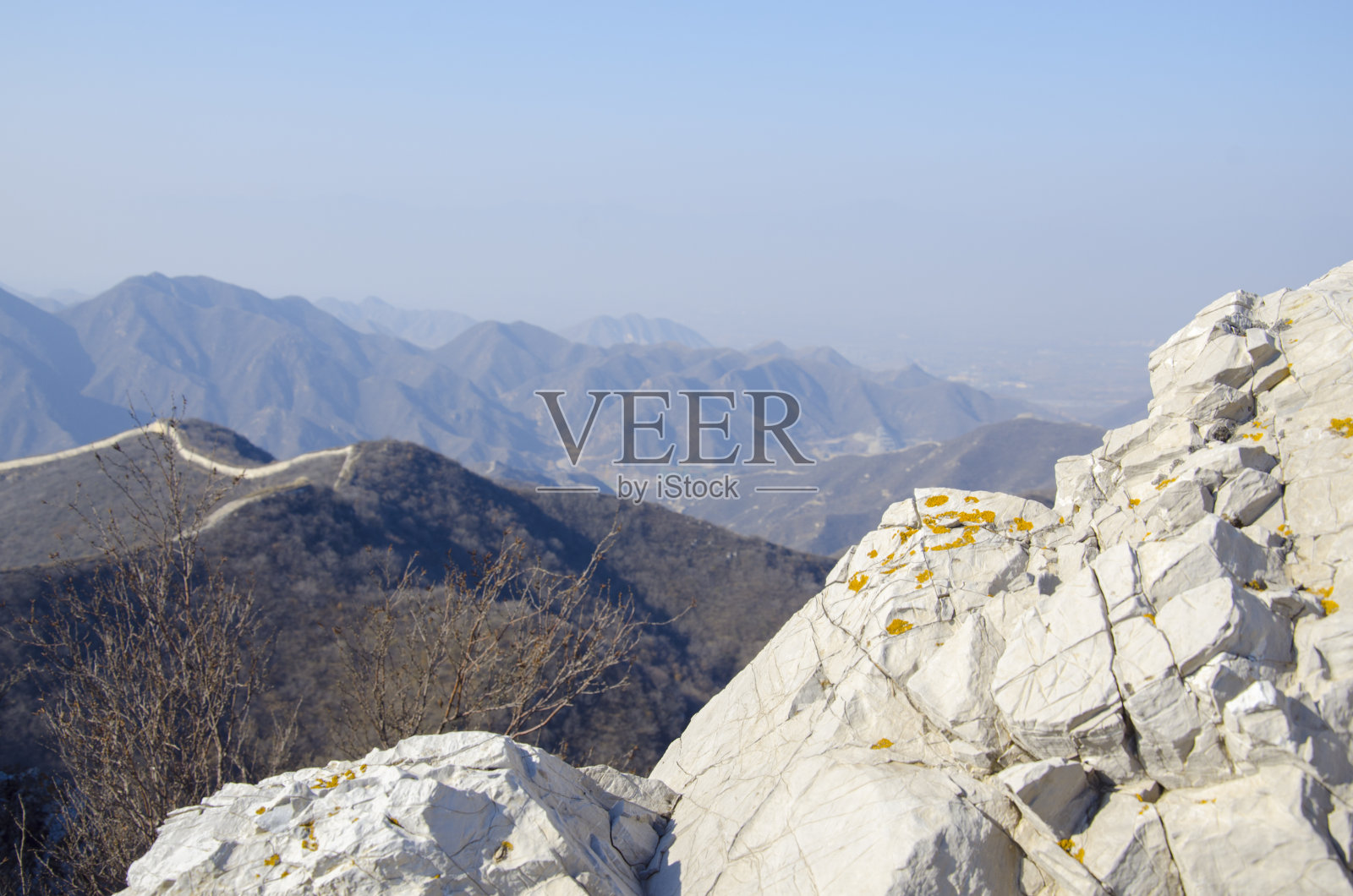 中国的长城和北京附近的山脉照片摄影图片