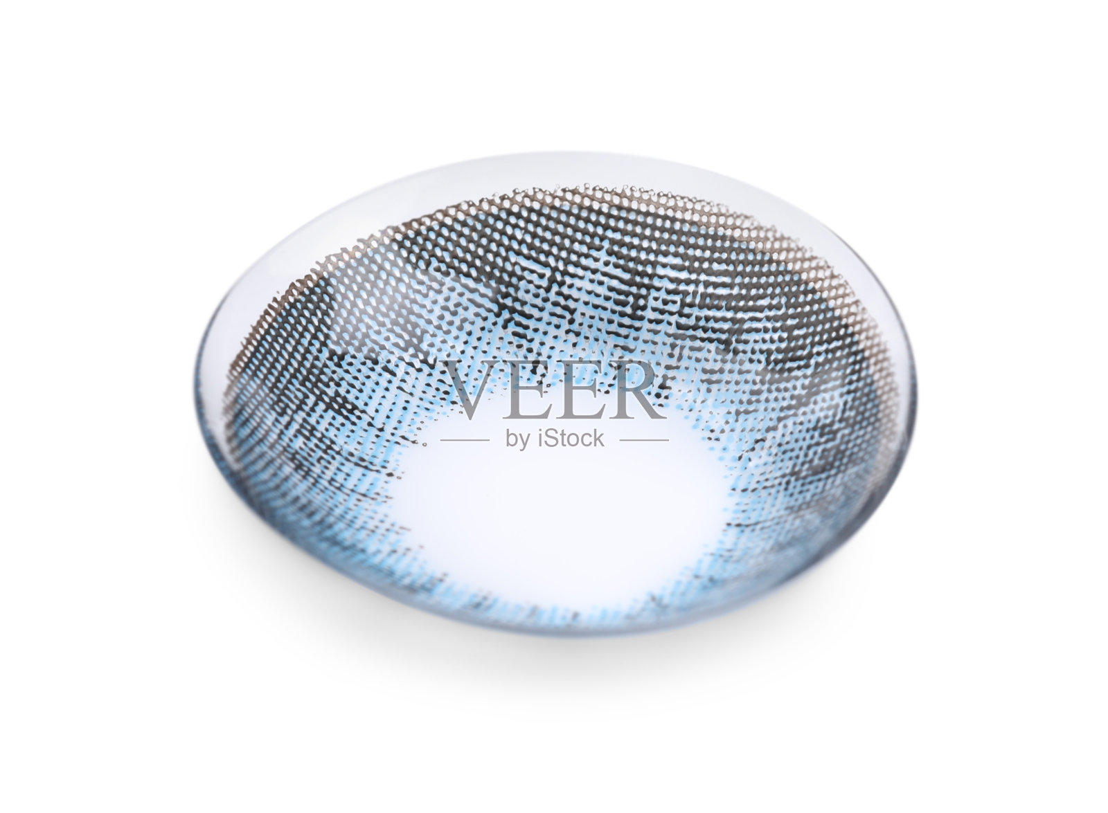 一只蓝色隐形眼镜孤立在白色上照片摄影图片