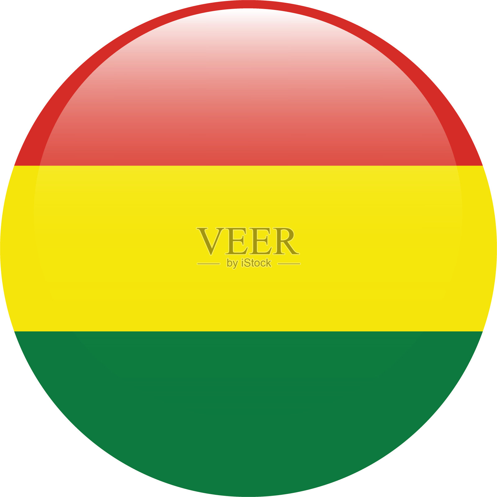 玻利维亚国旗按钮图标3D矢量图插画图片素材