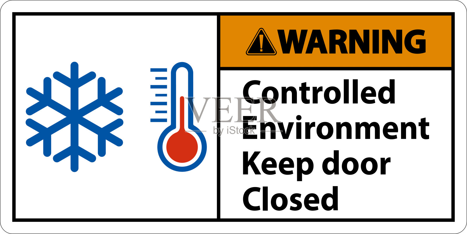 警告标志，控制环境，保持门关闭插画图片素材