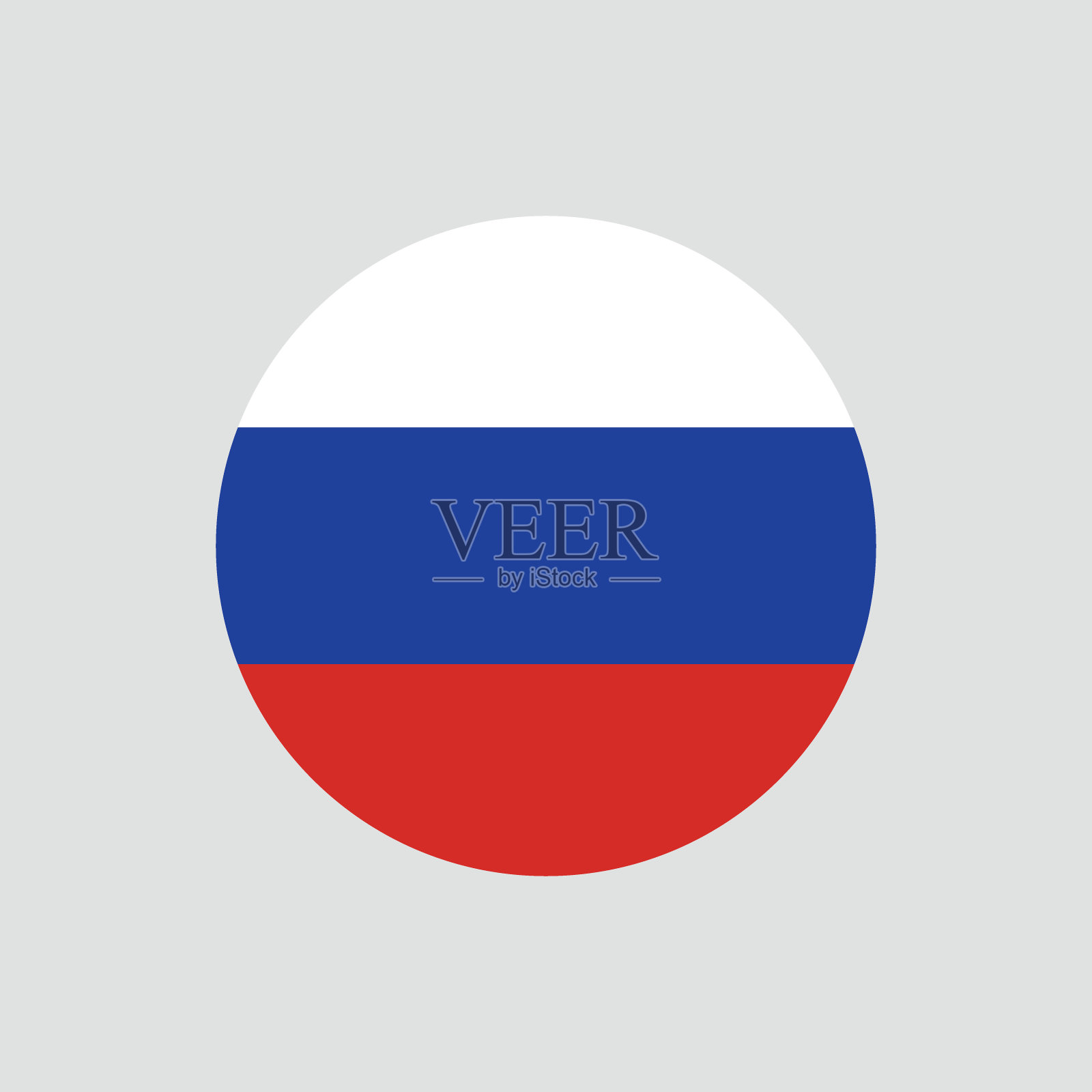 俄罗斯旗帜。按钮旗帜图标。标准颜色。圆形图标旗帜。计算机插图。数字插图。矢量插图。插画图片素材