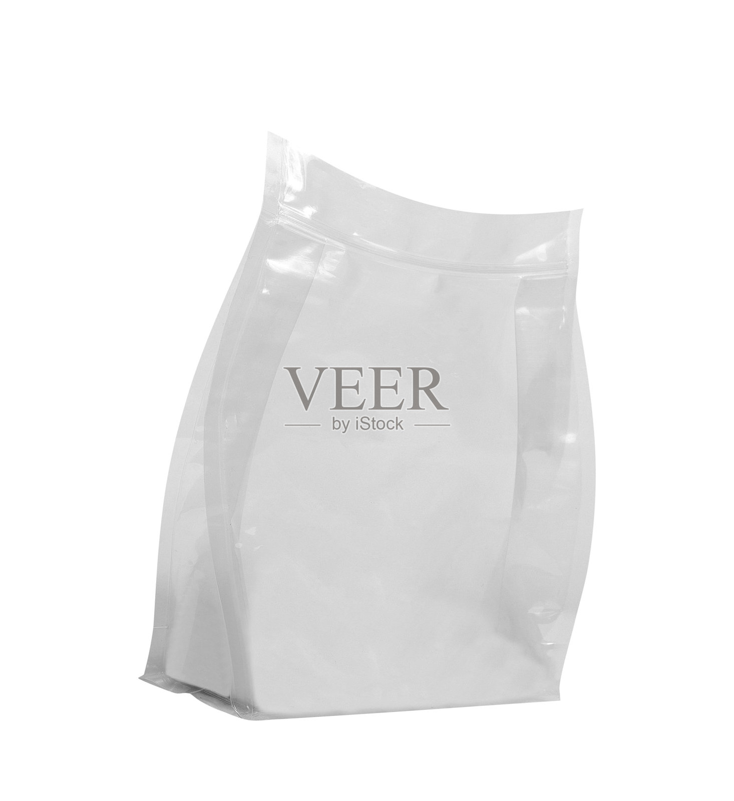 白色模拟空白铝箔食品袋隔离照片摄影图片