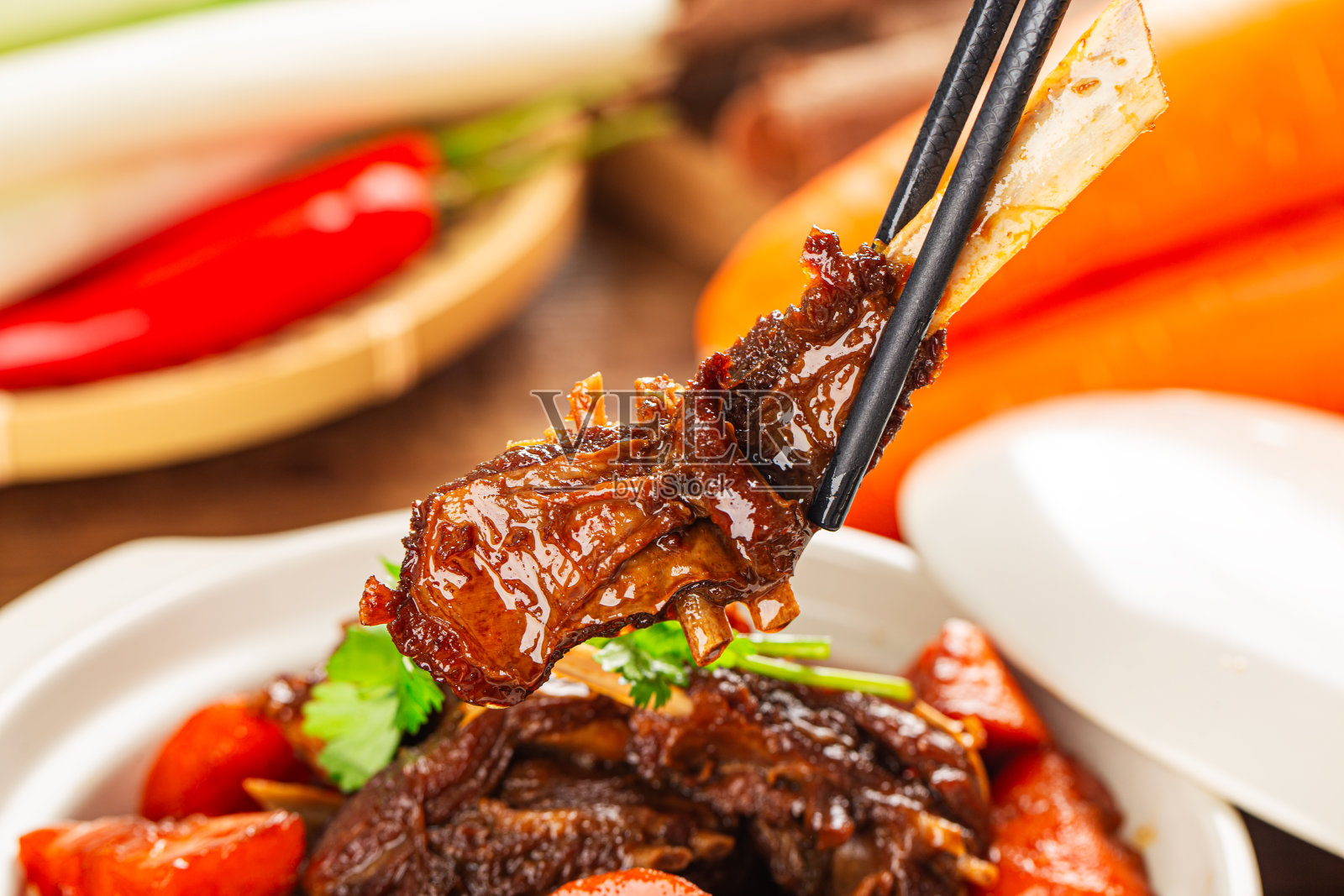 红烧羊排照片摄影图片