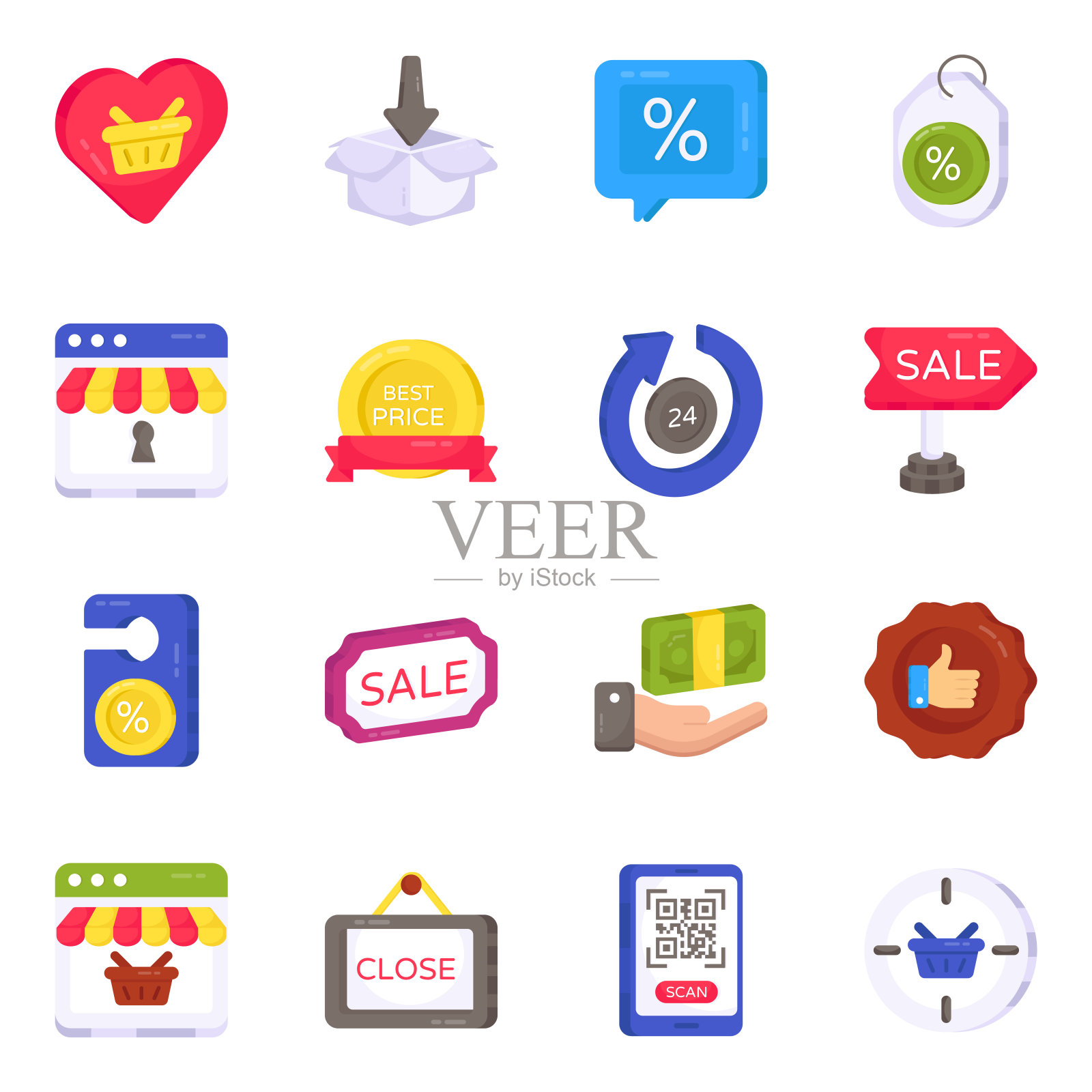 采购扁平图标合集插画图片素材