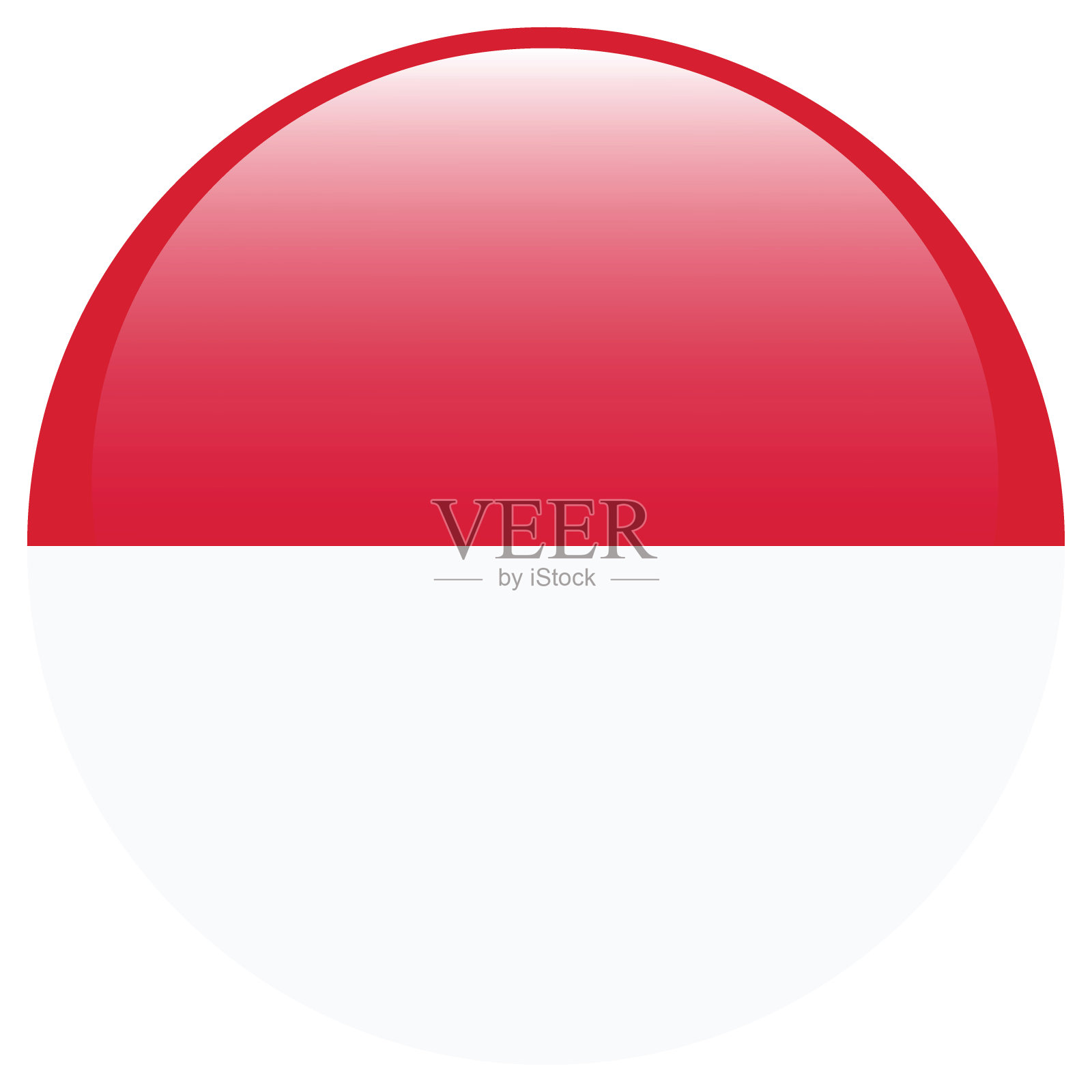 摩纳哥国旗。国旗图标。标准颜色。圆形图标标志。3 d演示。电脑插图。数码插图。矢量插图。插画图片素材