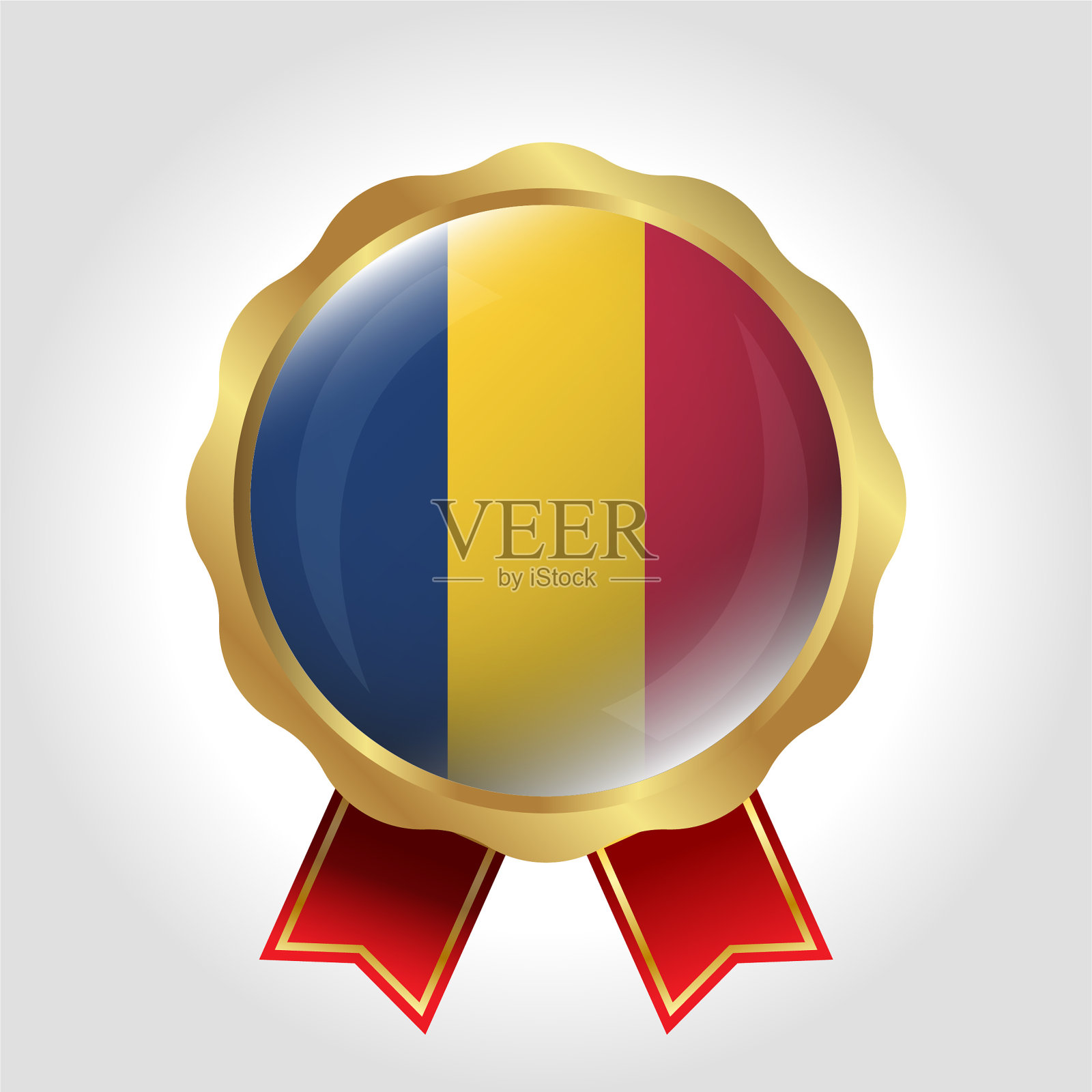 创意乍得国旗标签矢量设计插画图片素材