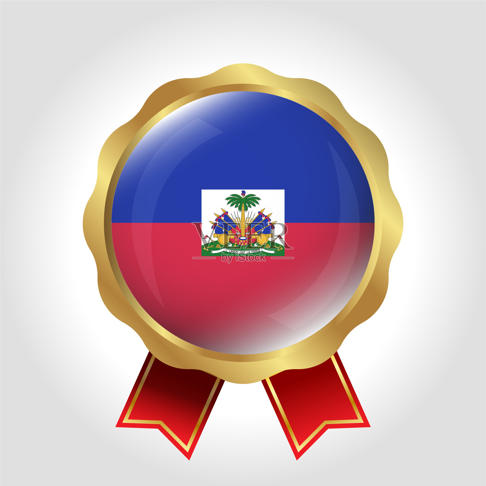 创意海地国旗标签矢量设计插画图片素材