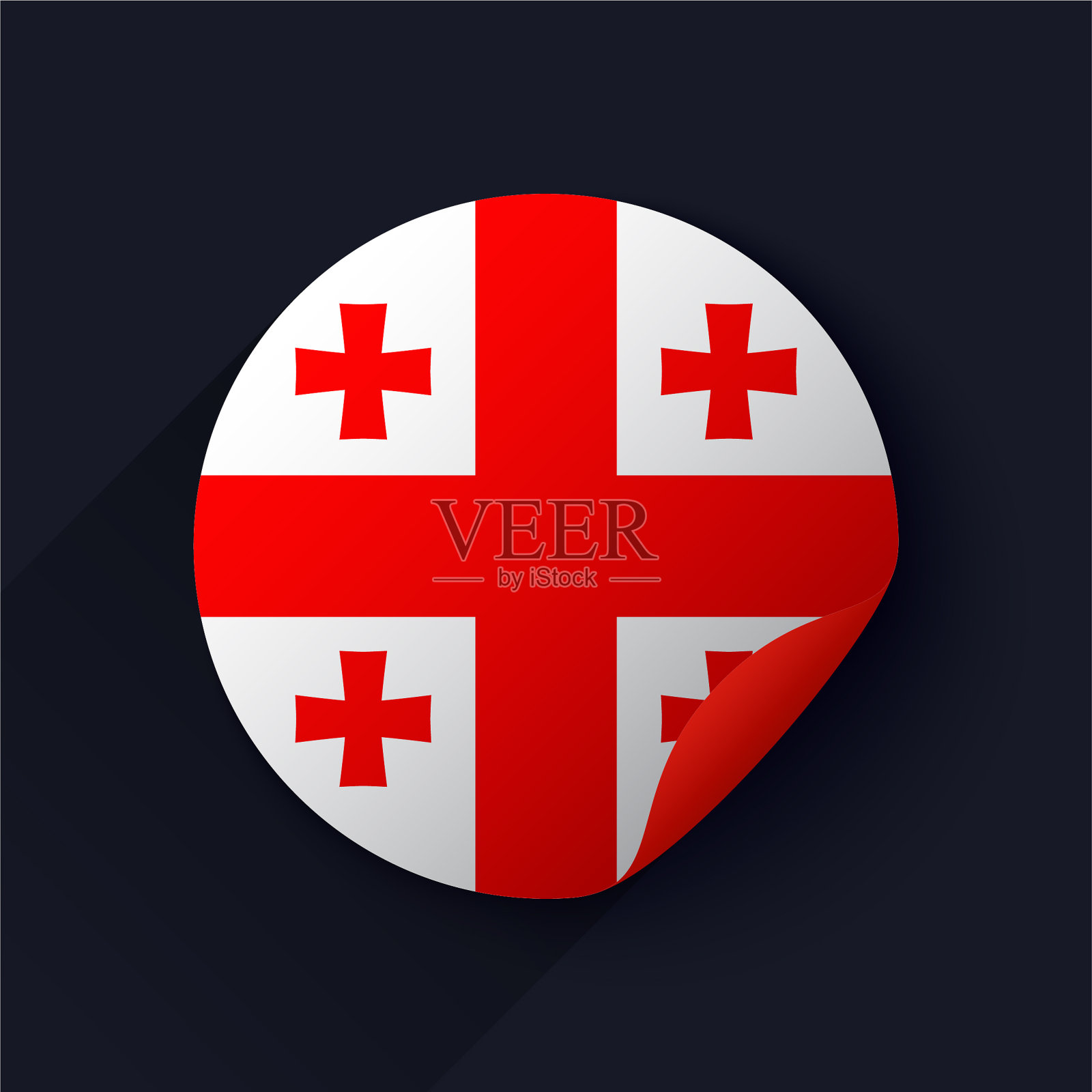 佐治亚州国旗贴纸矢量图插画图片素材