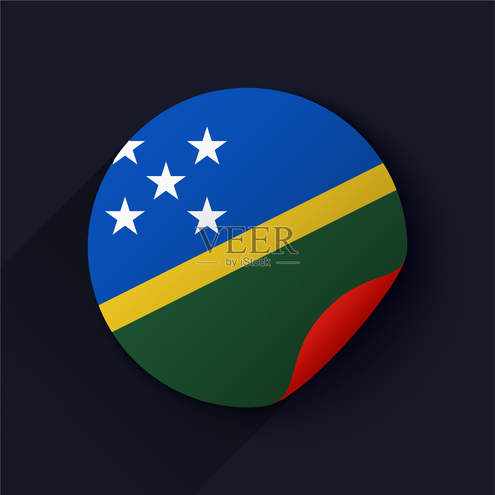 所罗门群岛国旗贴纸矢量图插画图片素材