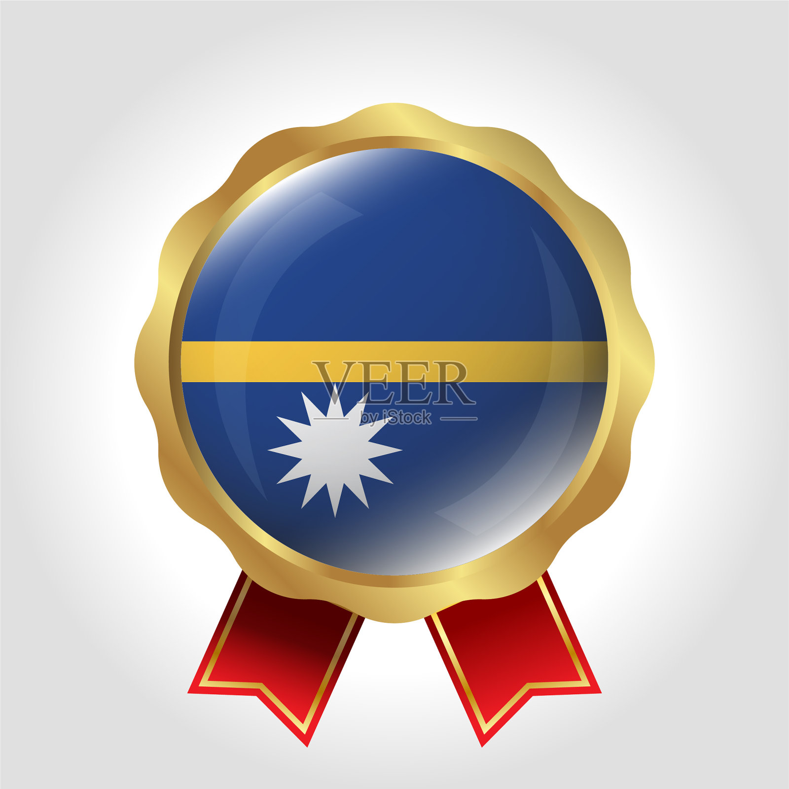 创意瑙鲁国旗标签矢量设计插画图片素材