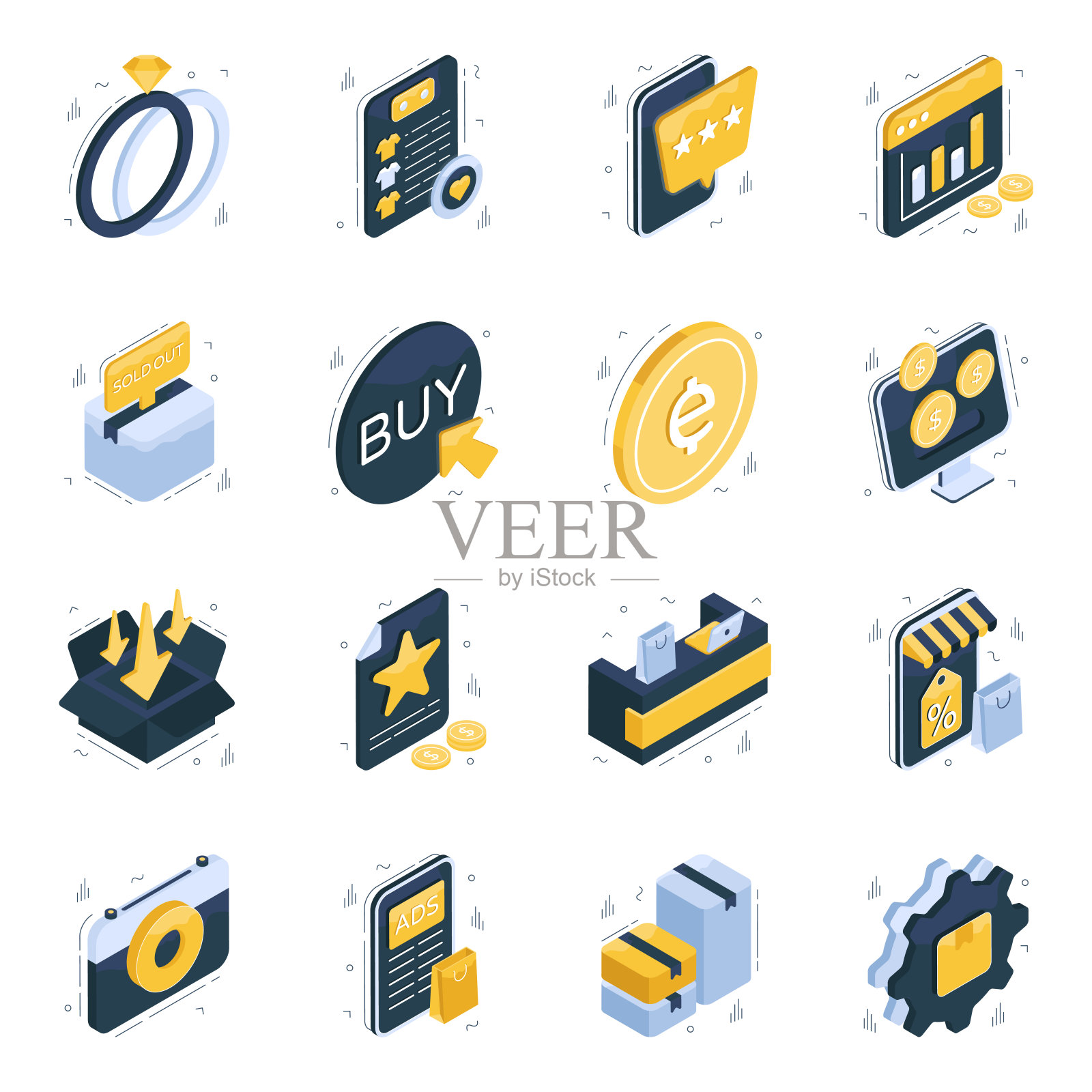 消费等距图标合集插画图片素材