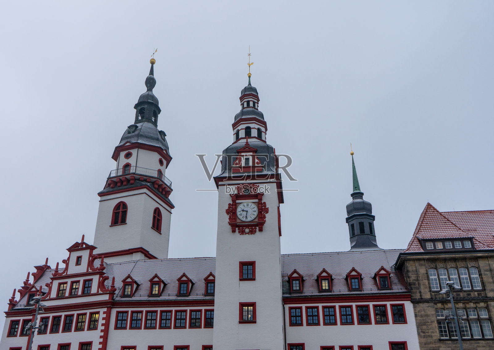 东德开姆尼茨的旧市政厅照片摄影图片