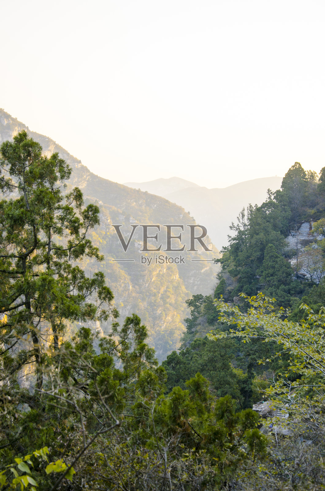 美丽的山景在中国(黄山)日落。中国山照片摄影图片
