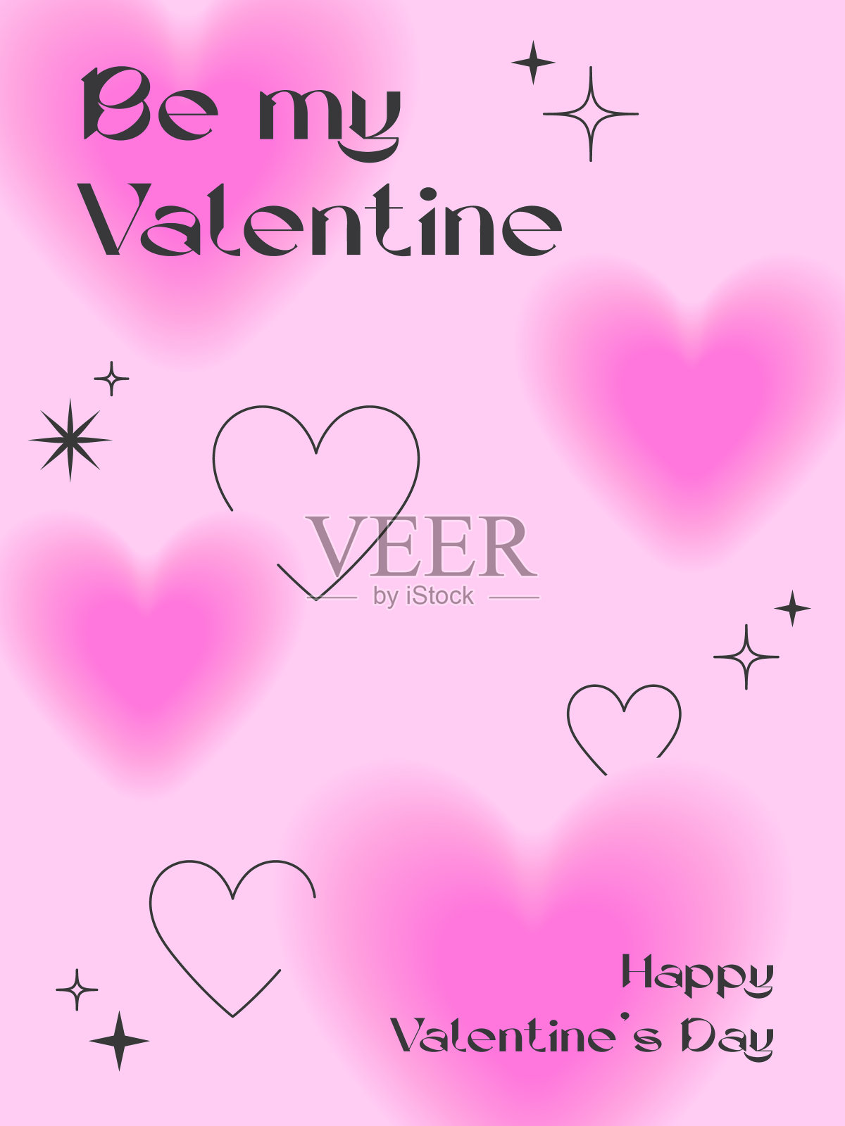 90年代风格的情人节问候海报模板。浪漫矢量插图在千年虫美学插画图片素材