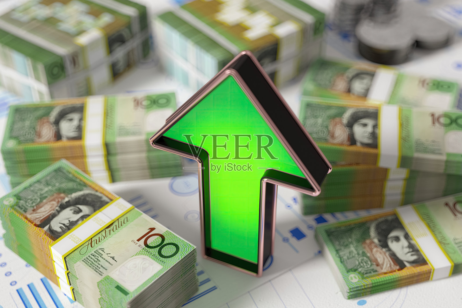 澳元呈上升趋势照片摄影图片