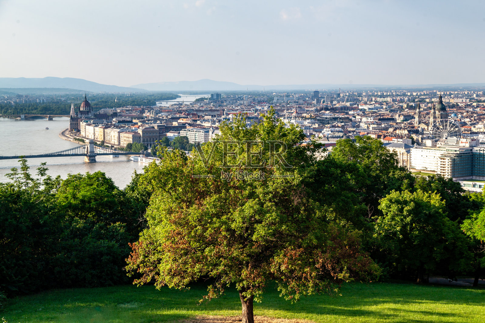 匈牙利布达佩斯多瑙河上的链桥照片摄影图片
