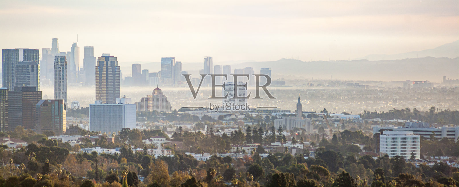 洛杉矶市区的全景图照片摄影图片