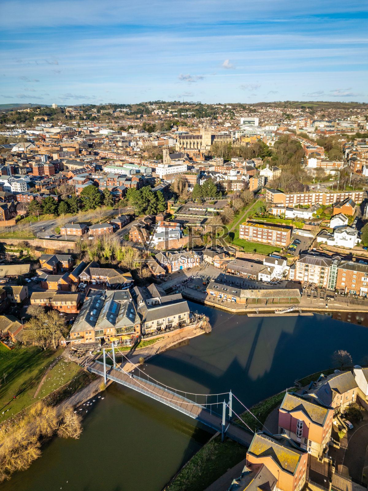 埃克塞特码头和克里克皮特桥照片摄影图片