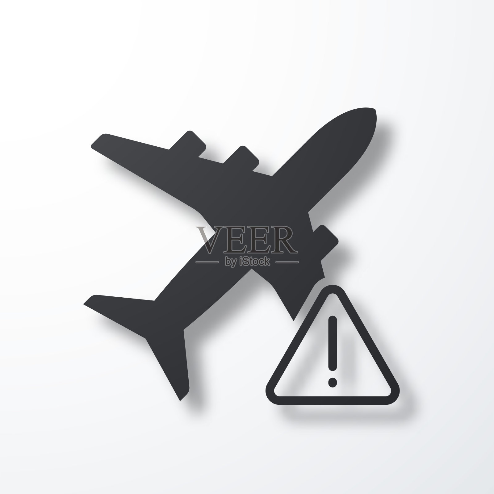 飞行限制。白色背景上的阴影图标插画图片素材