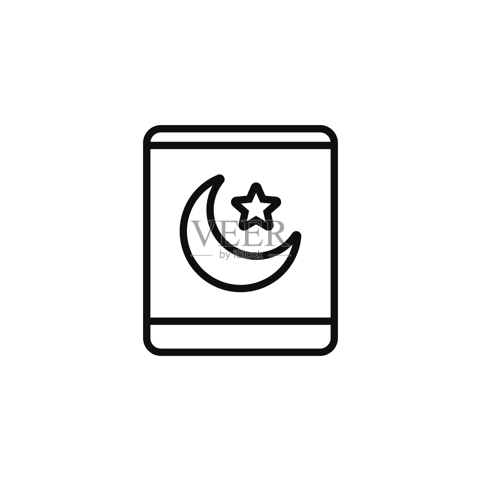 穆斯林应用程序线图标隔离在白色背景。穆斯林的应用插画图片素材