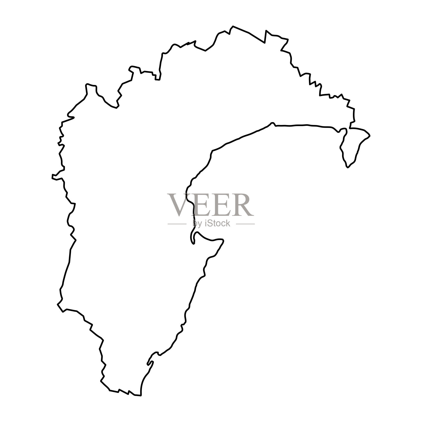 霍克斯湾地区地图，新西兰行政区划。矢量插图。插画图片素材