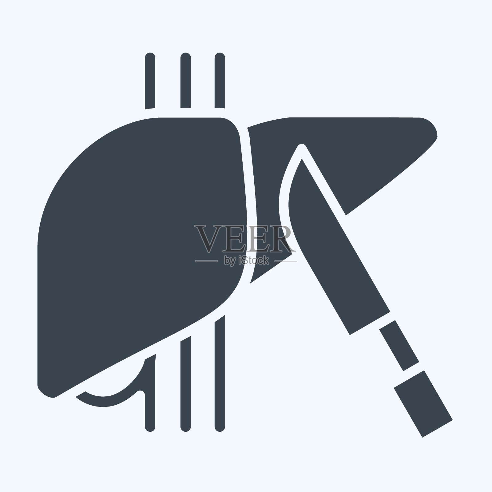 图标手术。与肝病学符号相关。字形风格。简单的设计可编辑。简单的说明插画图片素材