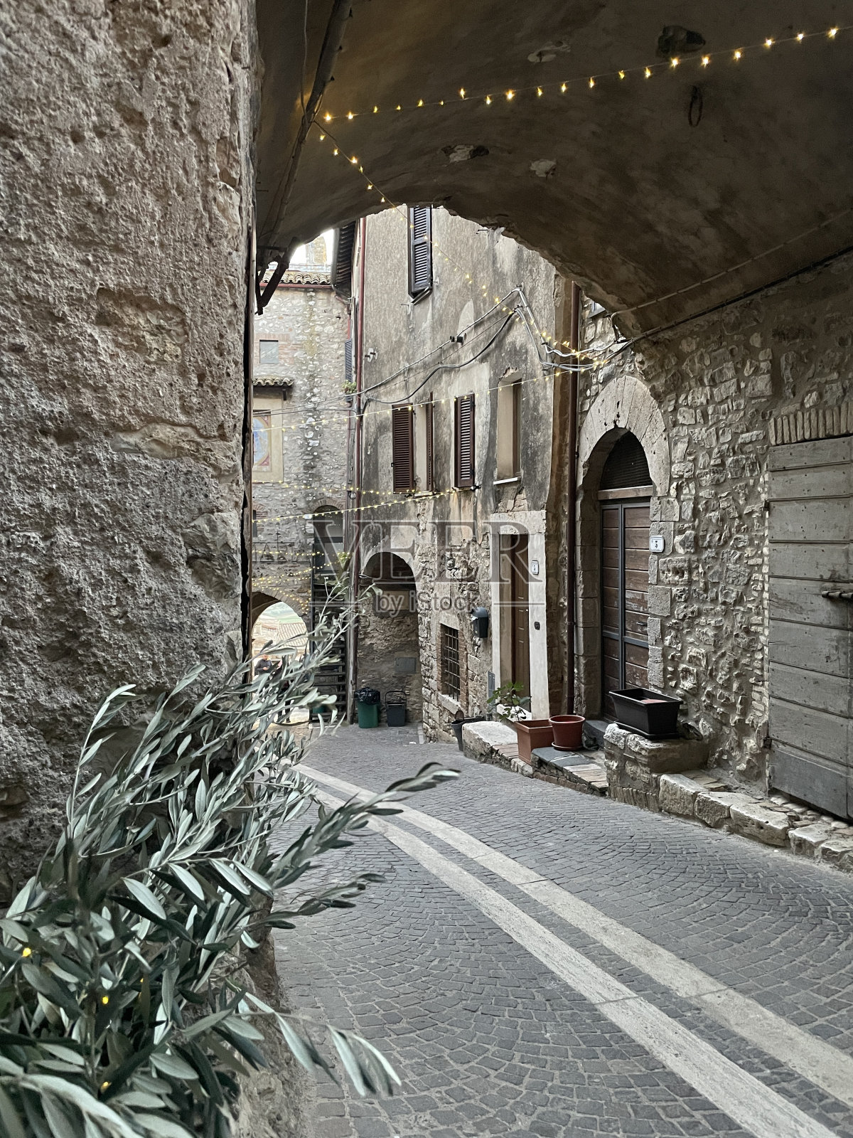 欧洲意大利翁布里亚蒙蒂奇奥的一个小村庄照片摄影图片