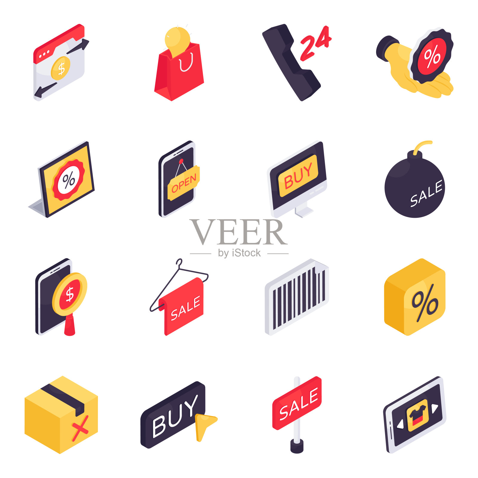 一套购买等距图标插画图片素材