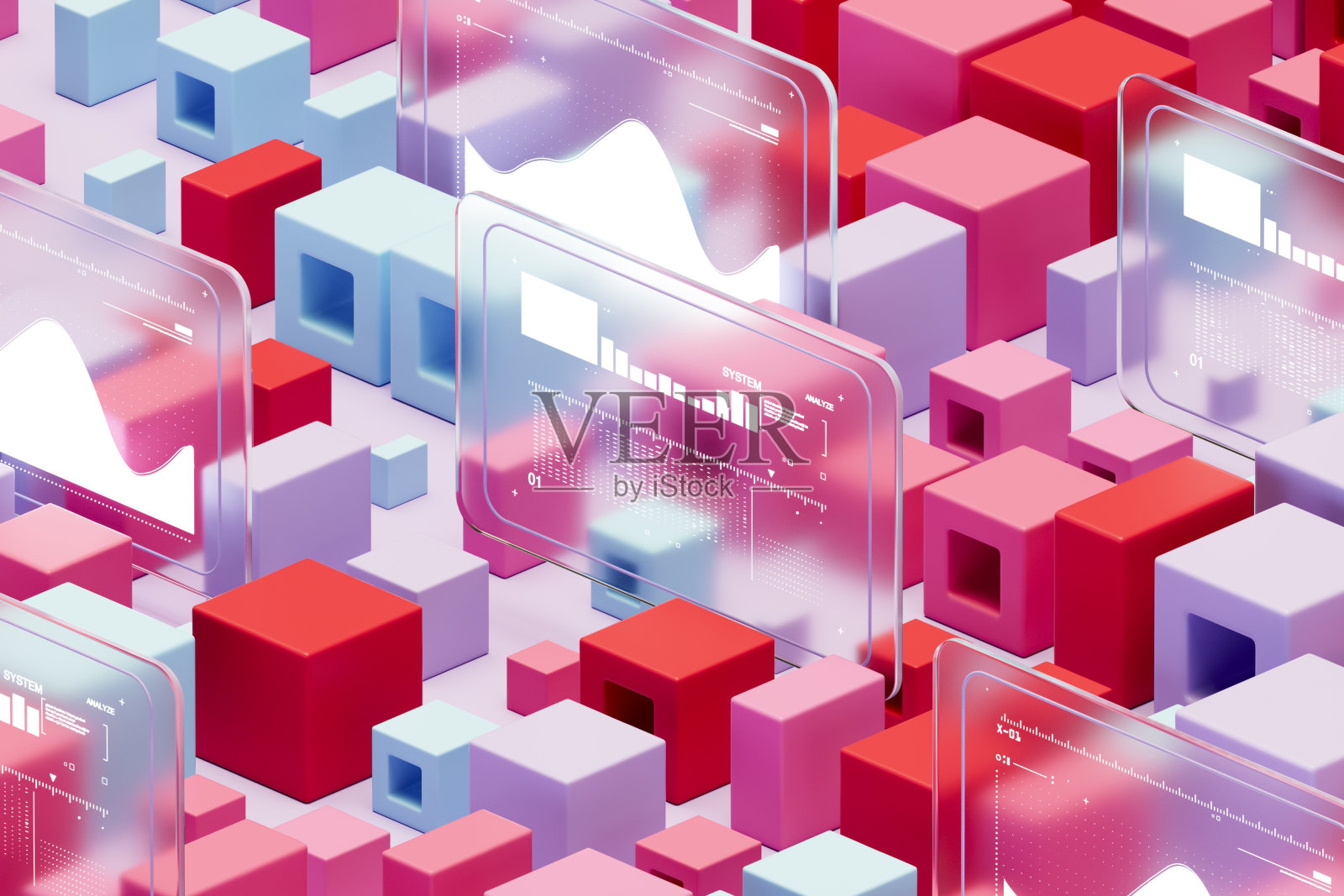 数字金融，金融科技，未来玻璃金融图表监视器照片摄影图片