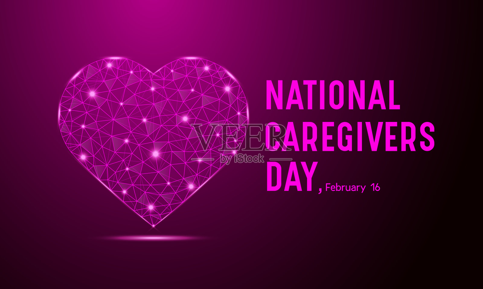 每年的2月16日为国家护理员日。健康和医疗意识矢量模板横幅，卡片，海报和背景设计。矢量插图。插画图片素材