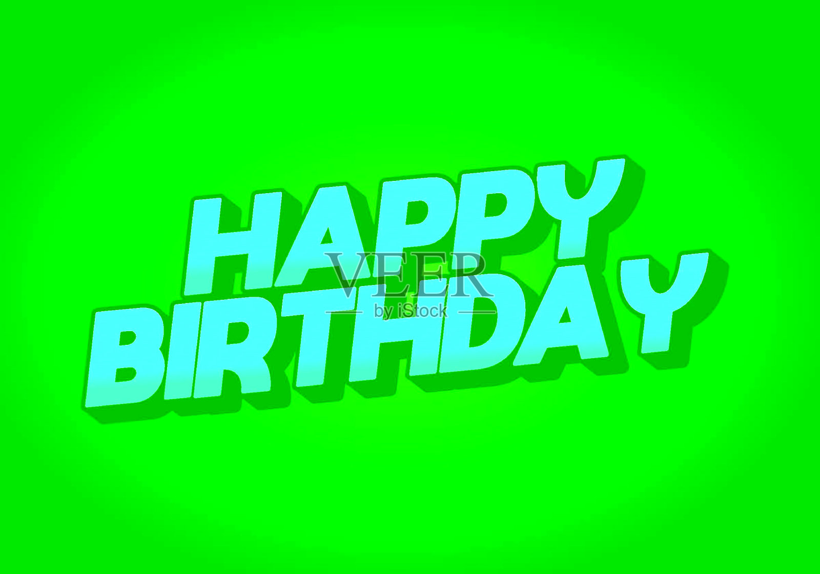 生日快乐。文字效果在3D外观与引人注目的颜色插画图片素材