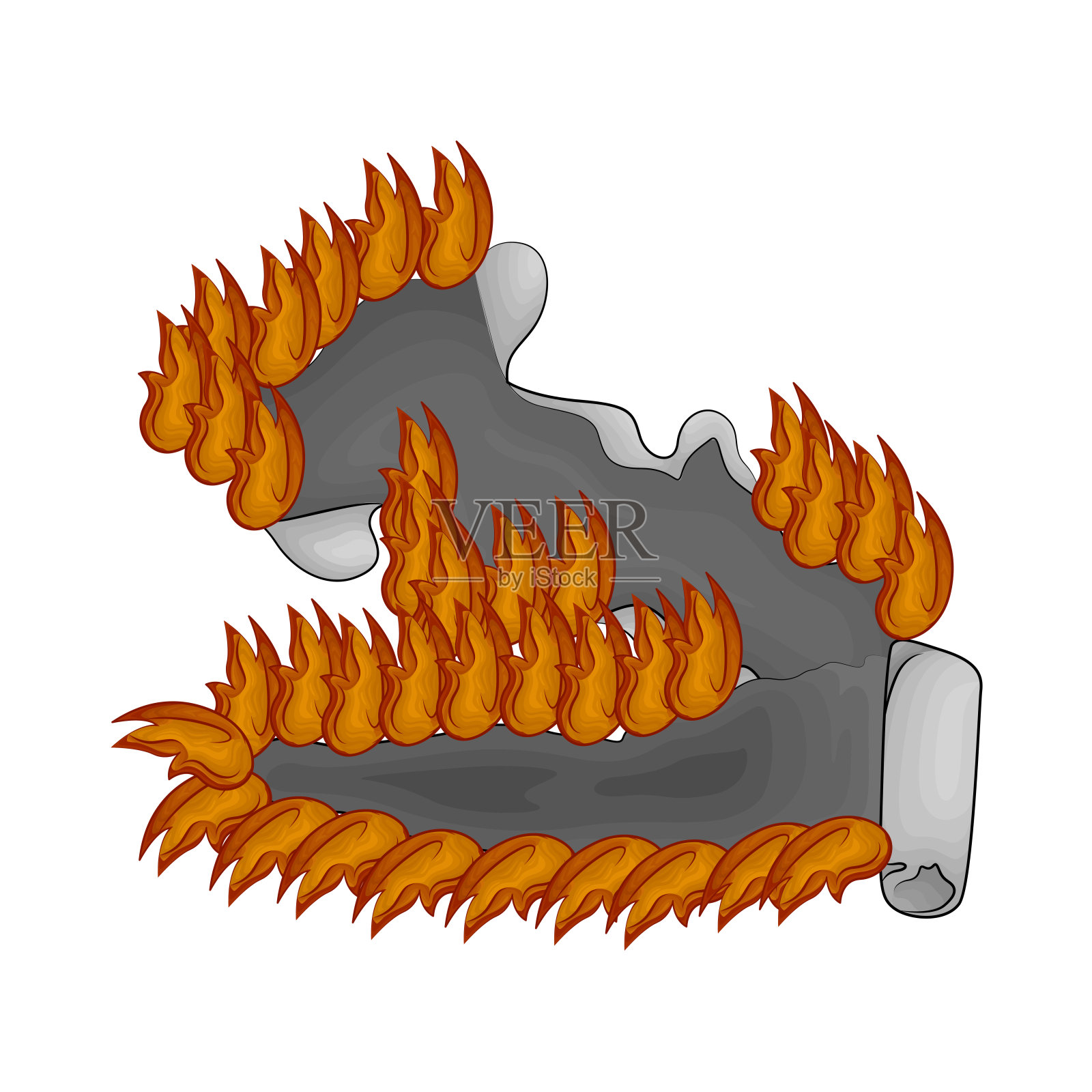 燃烧的纸插画图片素材