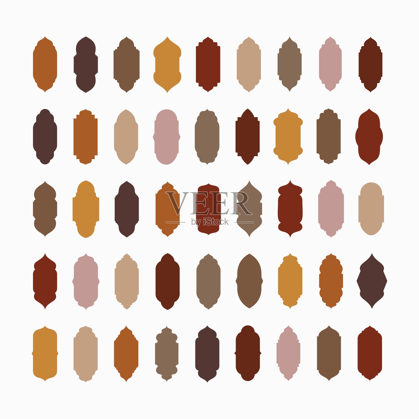 伊斯兰风格的边框设计。阿拉伯斋月橱窗装饰装饰复古。穆斯林的主题。向量插画图片素材