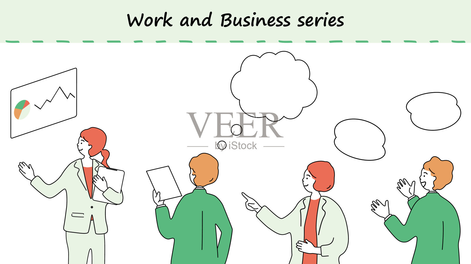 开商务会议的人插画图片素材