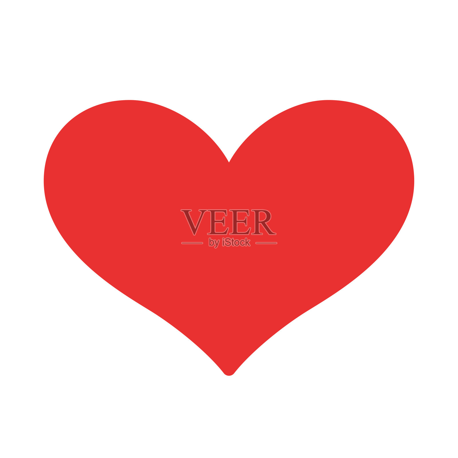 红心图标。矢量插图在平面风格。情人节的标志。爱图标。插画图片素材