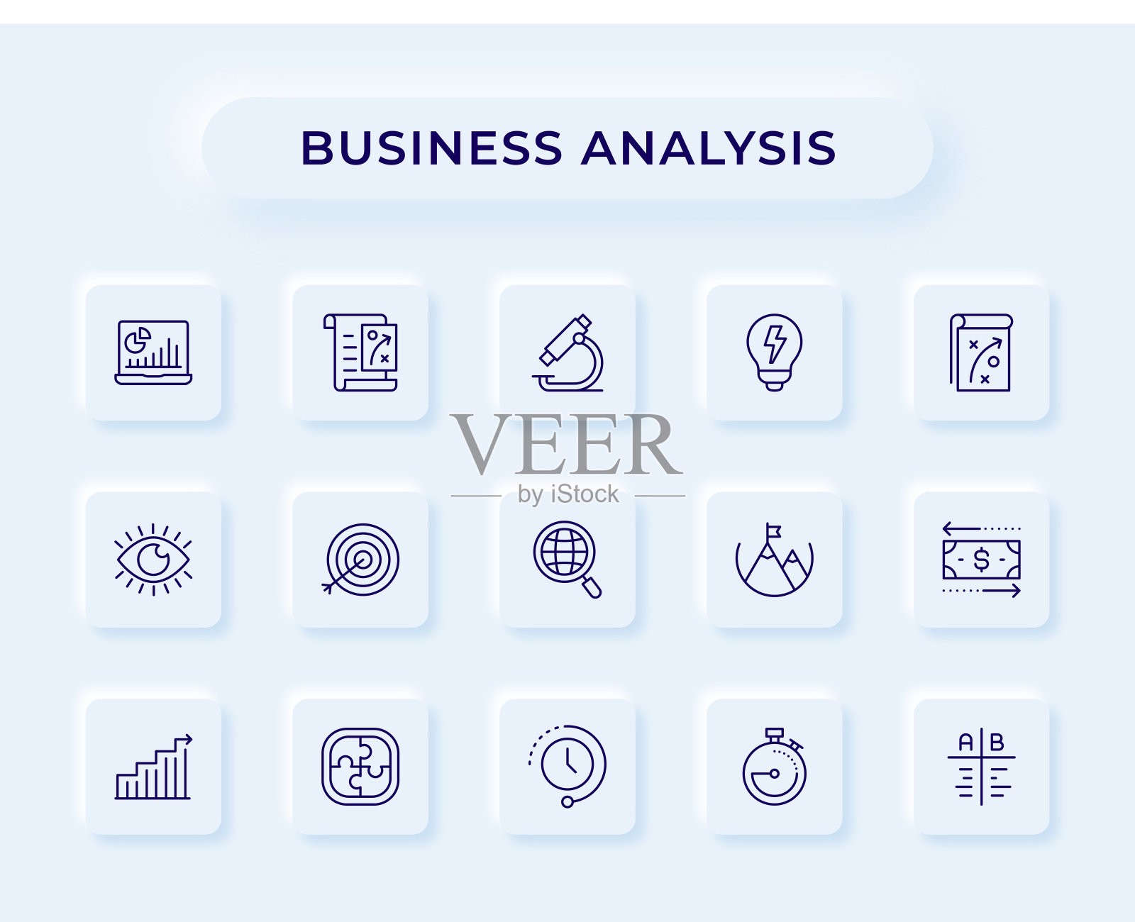 业务分析线图标插画图片素材