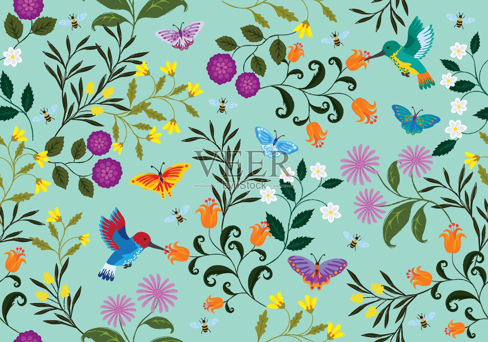 花的背景插画图片素材