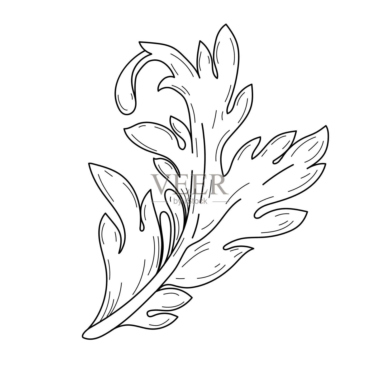 漩涡装饰设计元素花丝书法插画图片素材