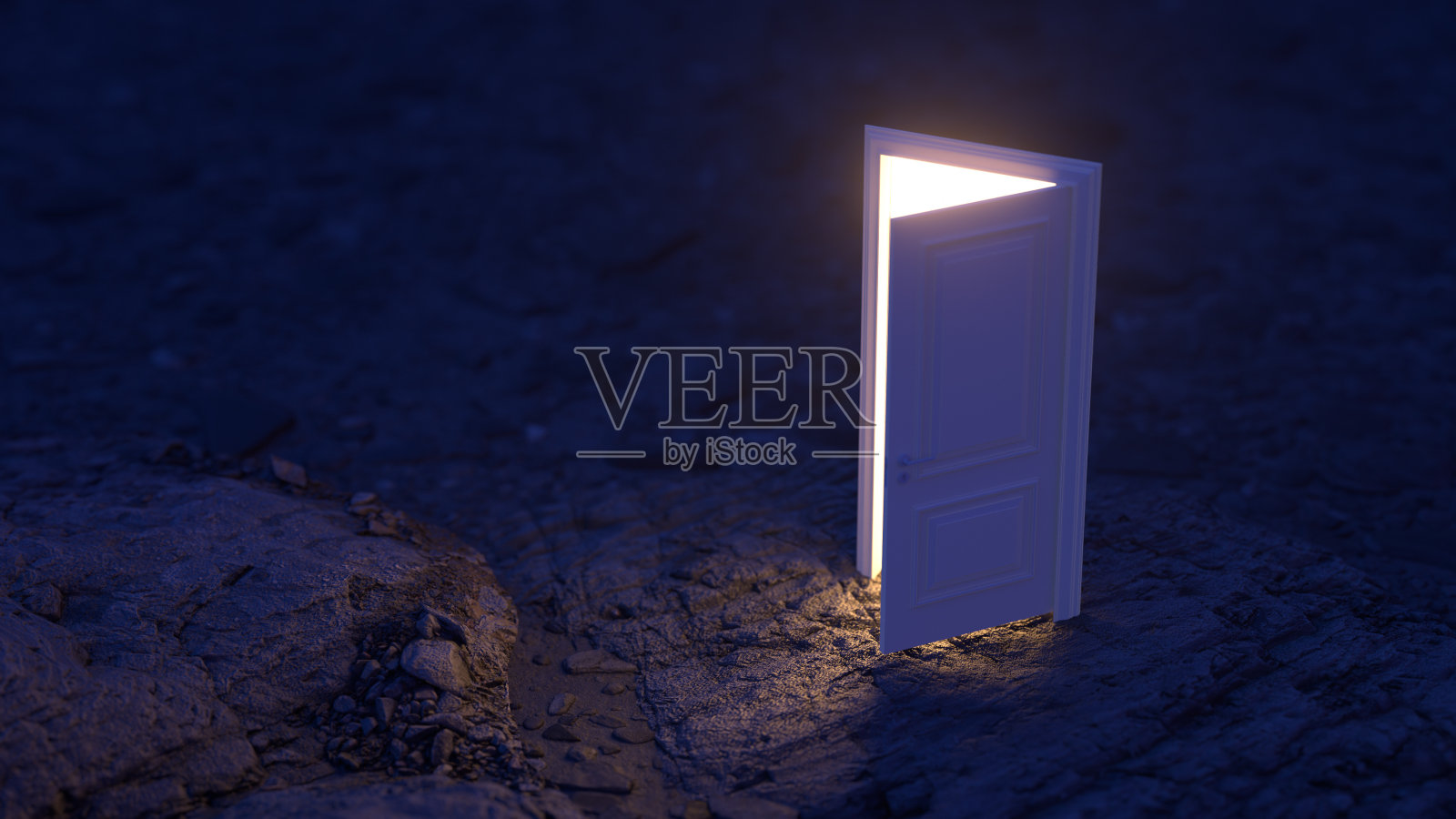 门打开了，一盏明亮的橘黄色的灯充满了空间照片摄影图片