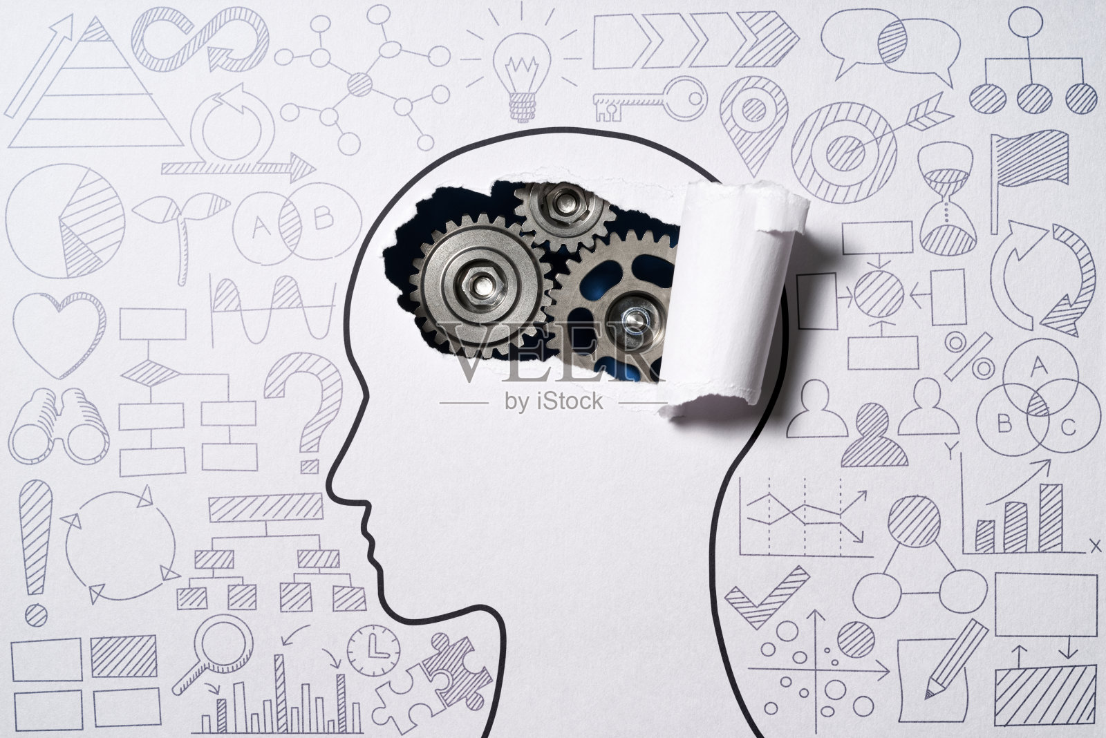 思考业务策略和解决方案。思维技巧和方法。照片摄影图片