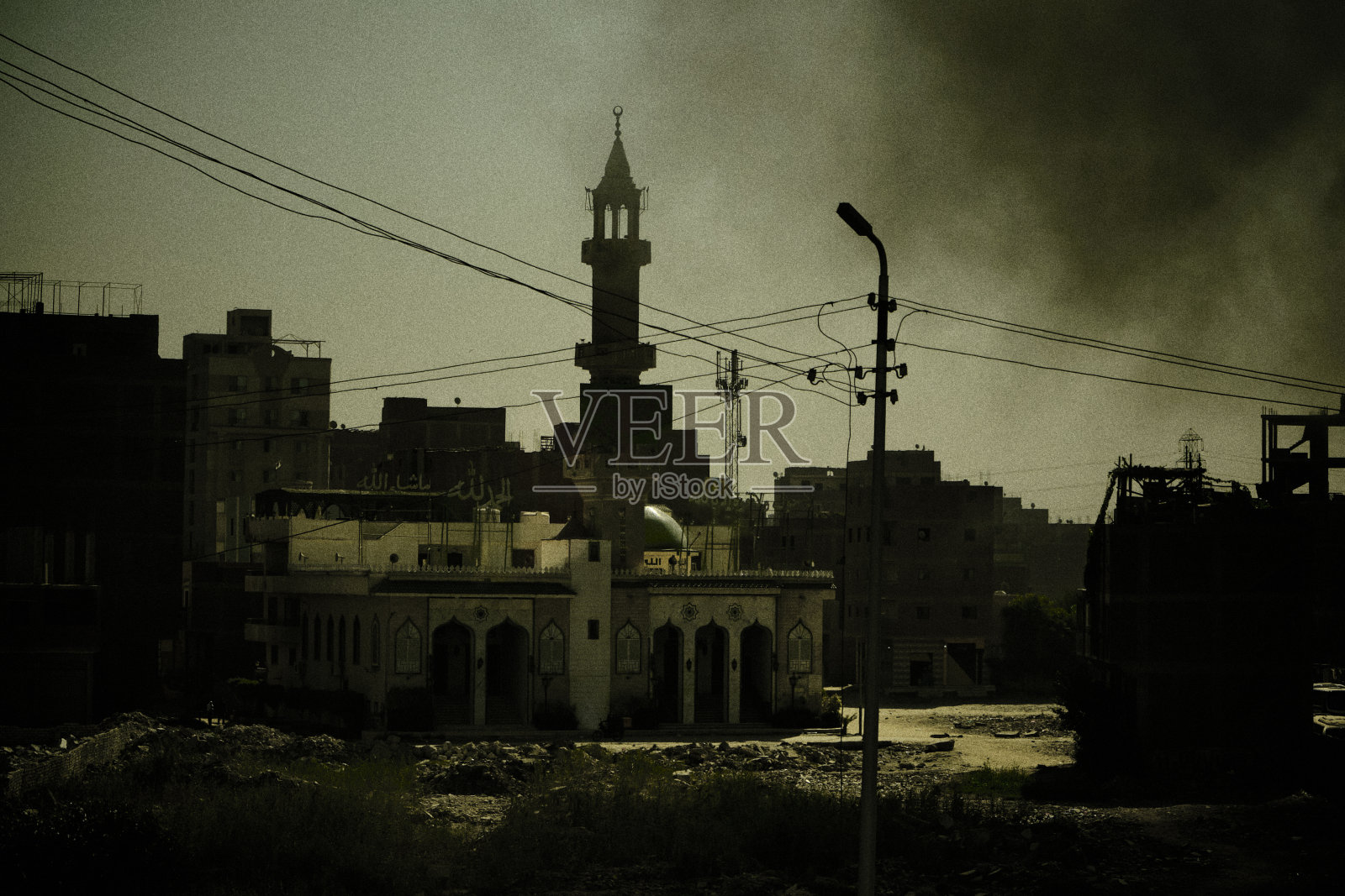 埃及开罗的风景如画的清真寺照片摄影图片