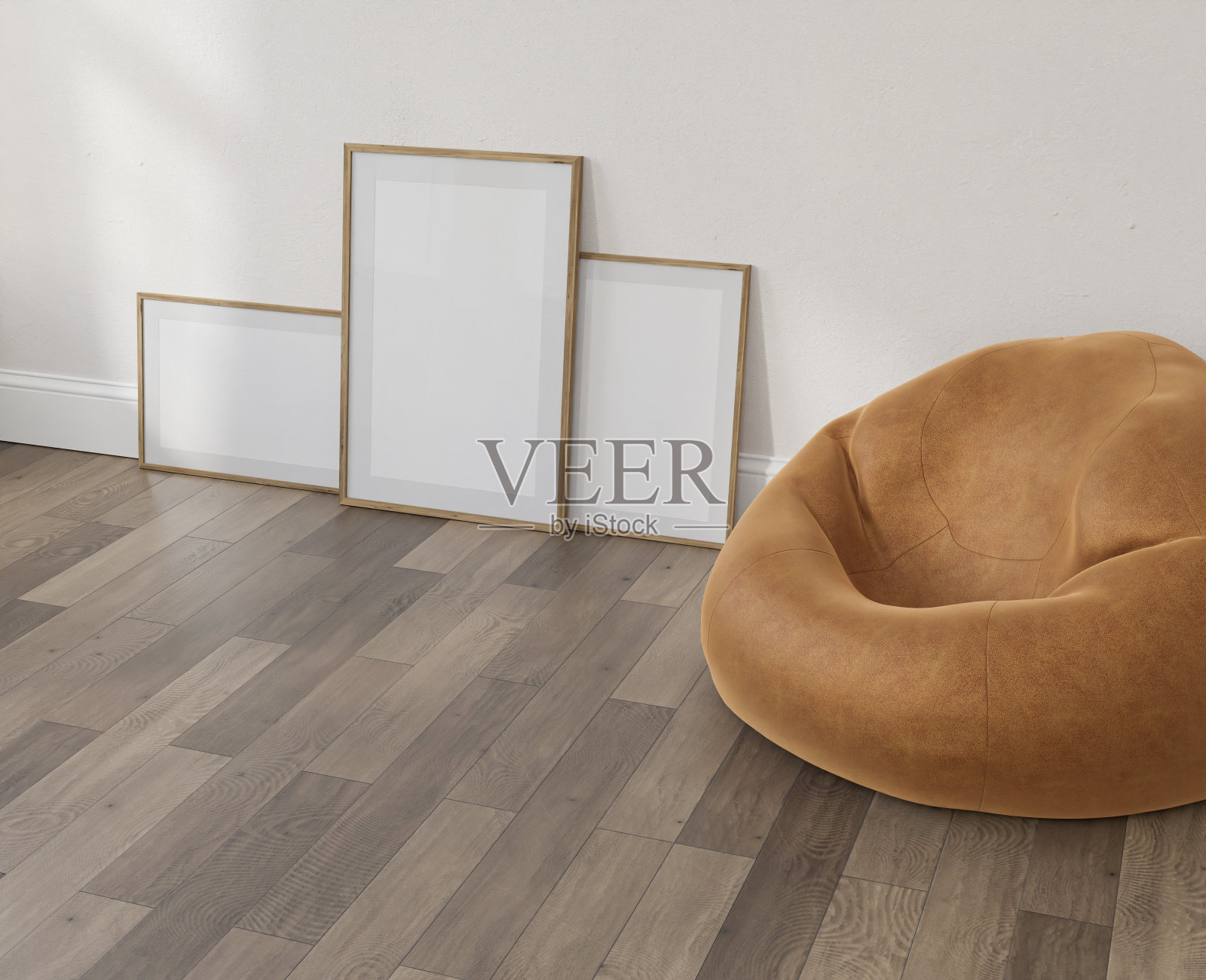 框架模型海报接近空模型在家庭室内3d渲染。照片摄影图片