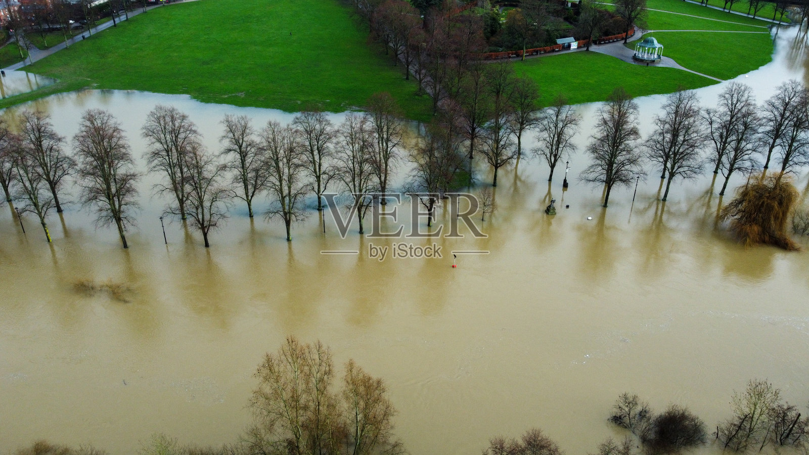 2024年什罗普郡洪水照片摄影图片