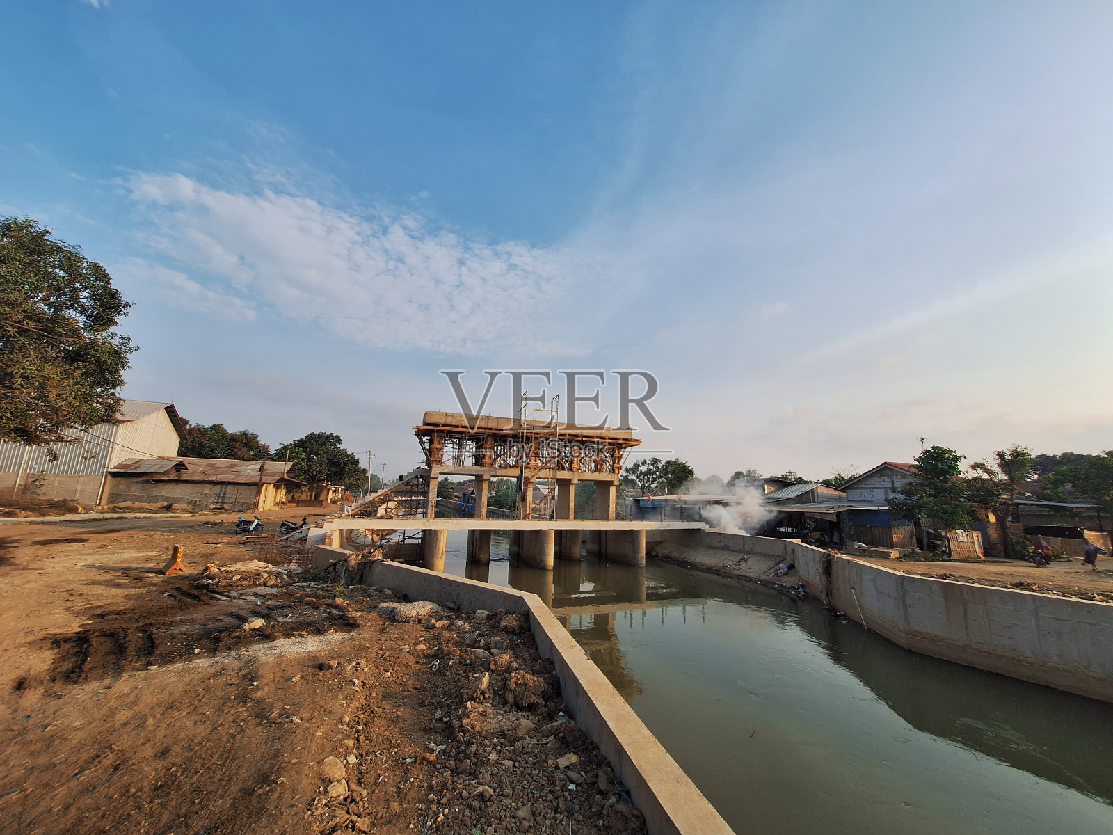 灌溉水闸建设照片摄影图片