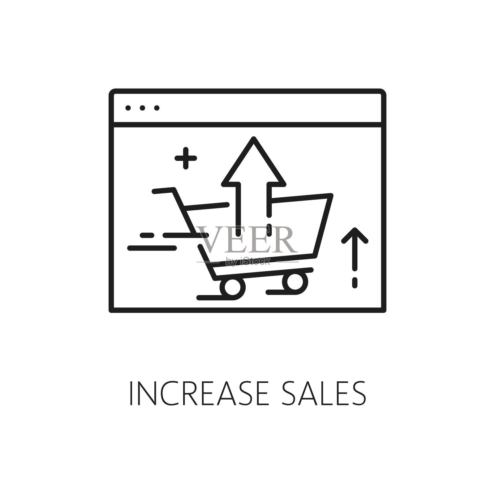 增加销售，SEM，搜索引擎营销图标插画图片素材