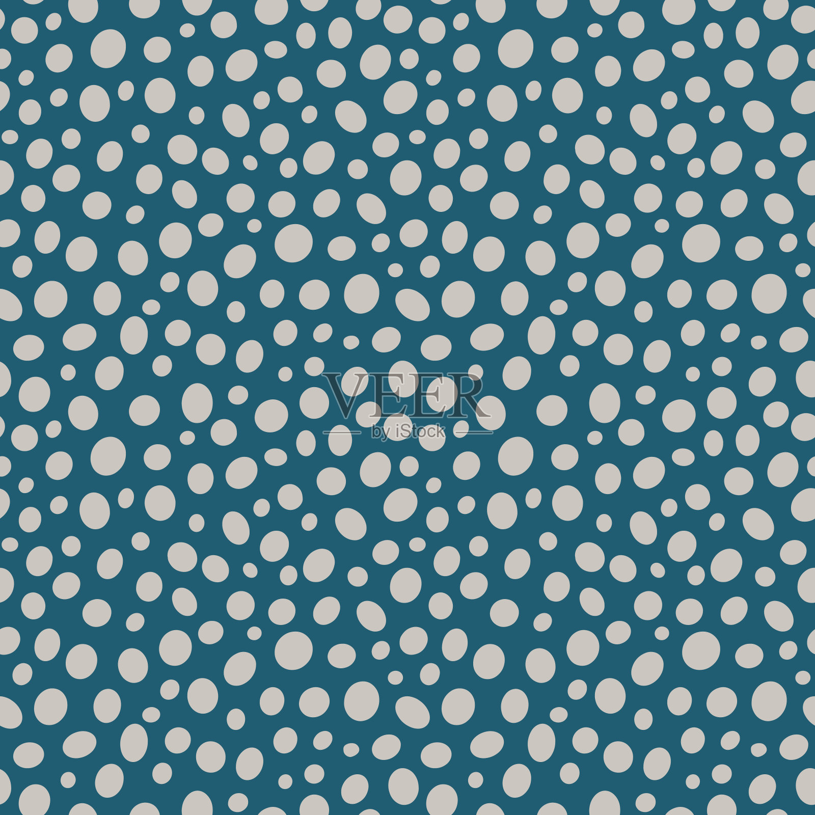 简单的矢量无缝图案与蓝色背景上的光圈。抽象的冬雪重复设计插画图片素材