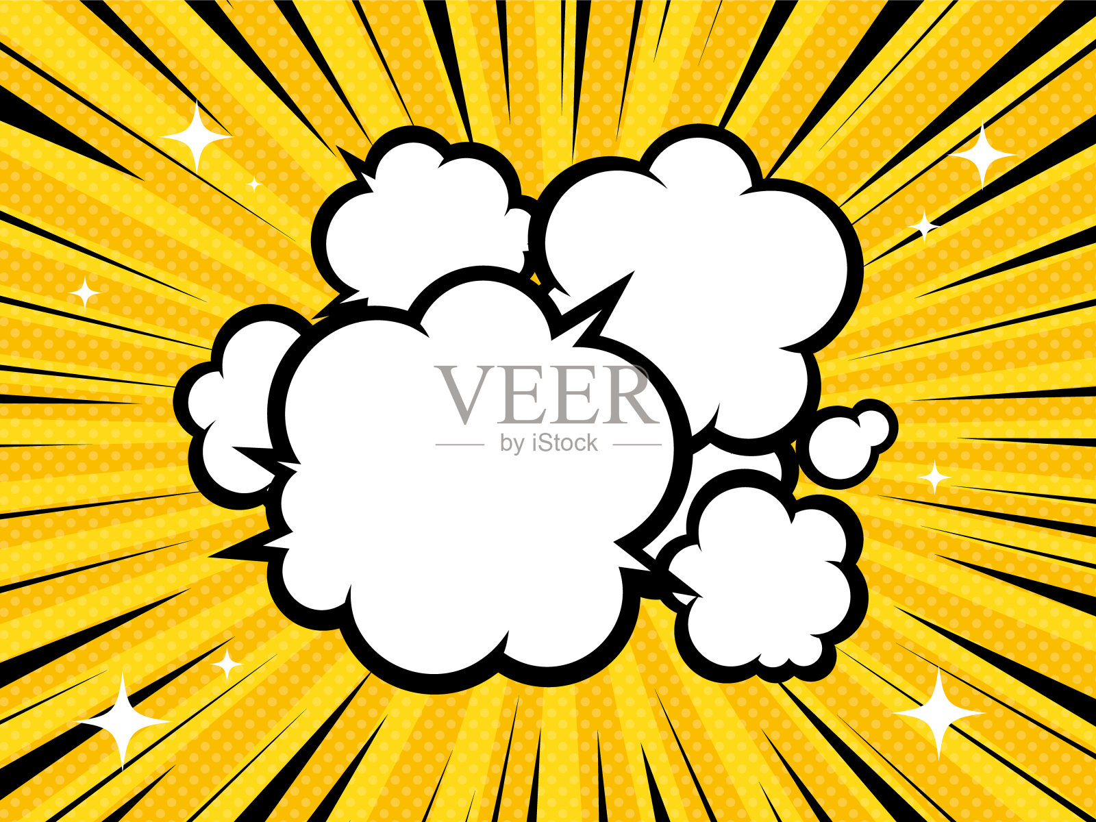 美国漫画风格传单，流行材料爆炸演讲泡沫矢量插图插画图片素材