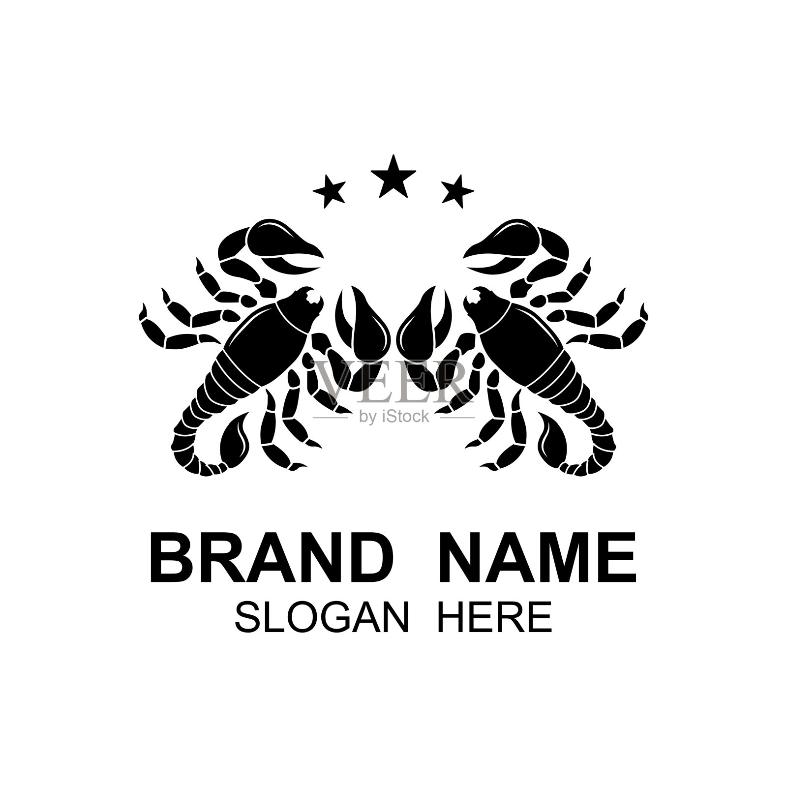 蝎子标志矢量图标说明模板。插画图片素材